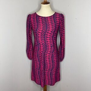 Jude Connally Chloe Ponte Pink Circle Design Cloth Shift Dress‎ Small S
